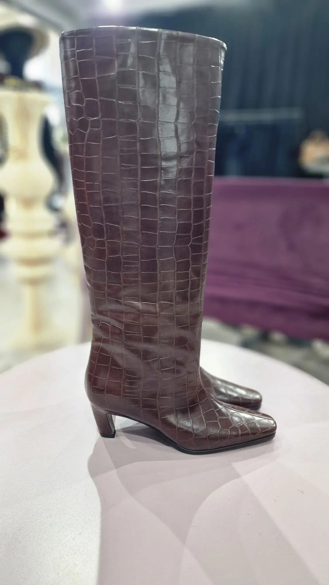 Cizme dama croco print