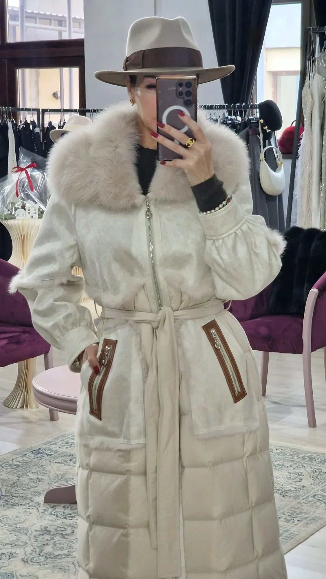 Geaca dama cu guler blana