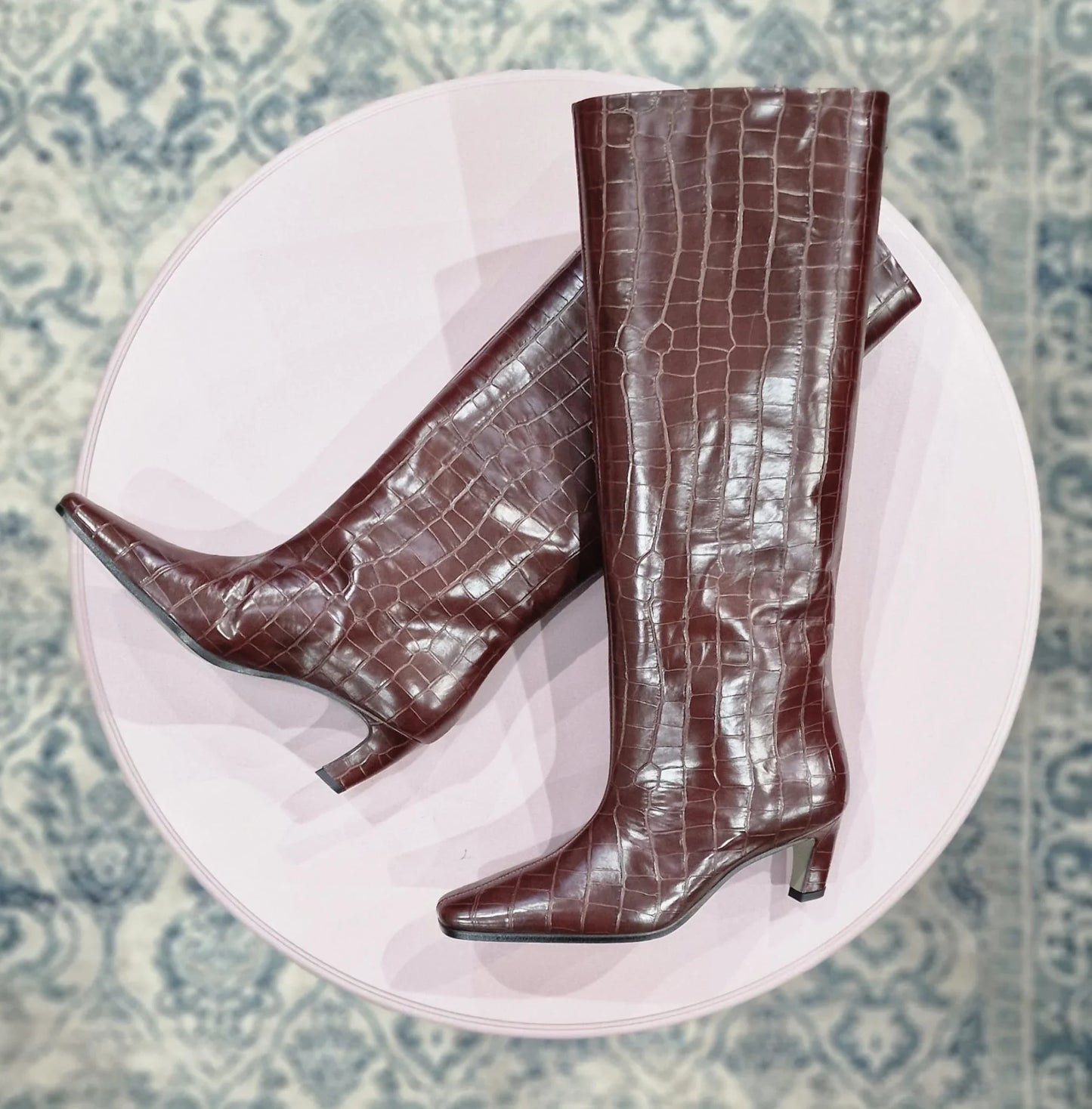 Cizme dama croco print