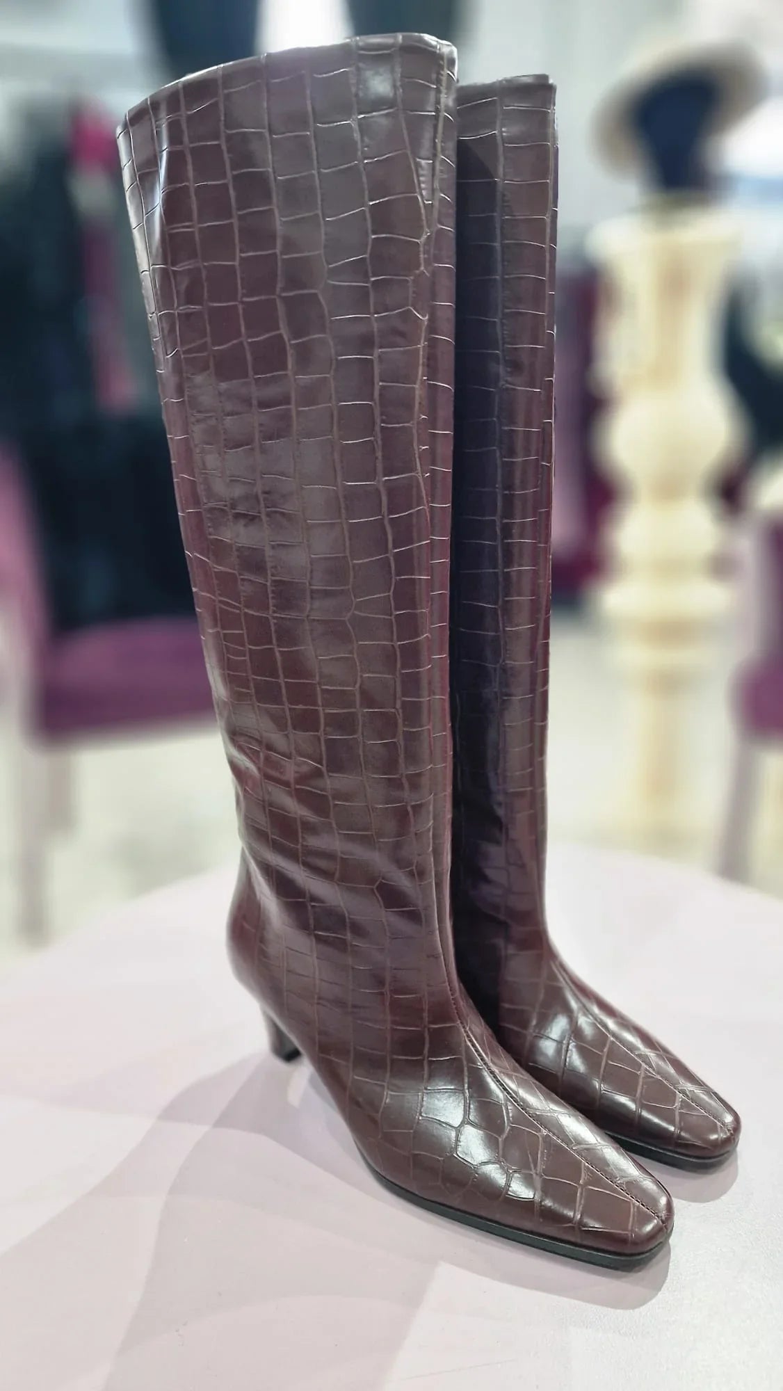 Cizme dama croco print