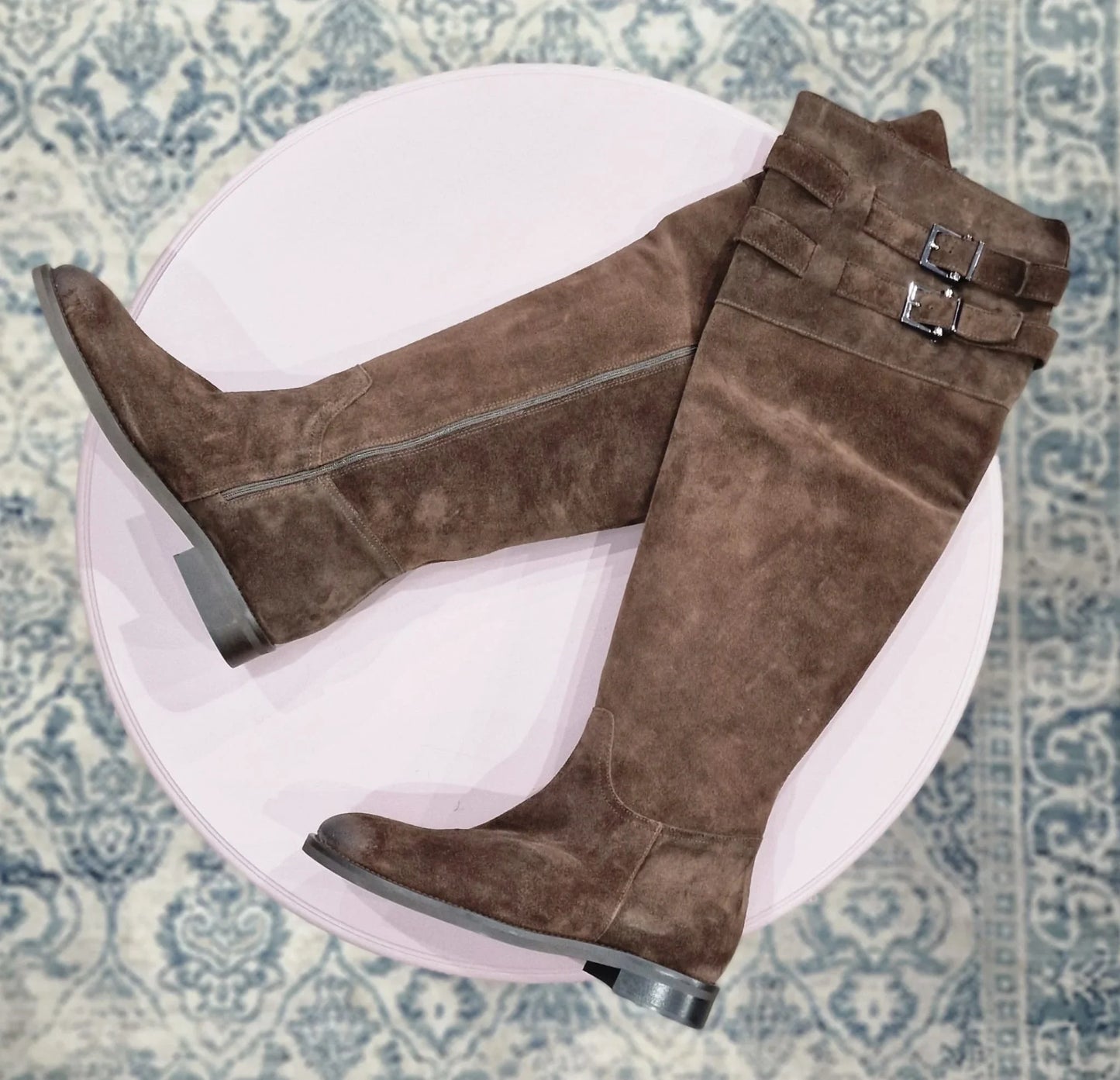 Cizme dama maro piele întoarsă