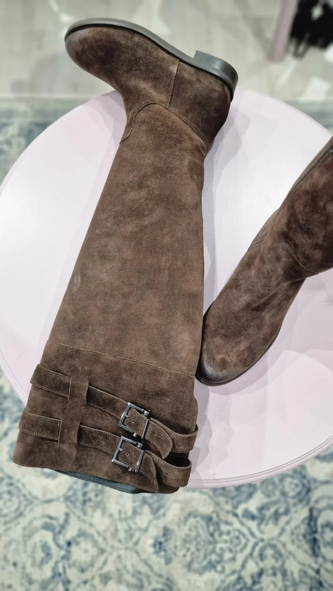 Cizme dama maro piele întoarsă