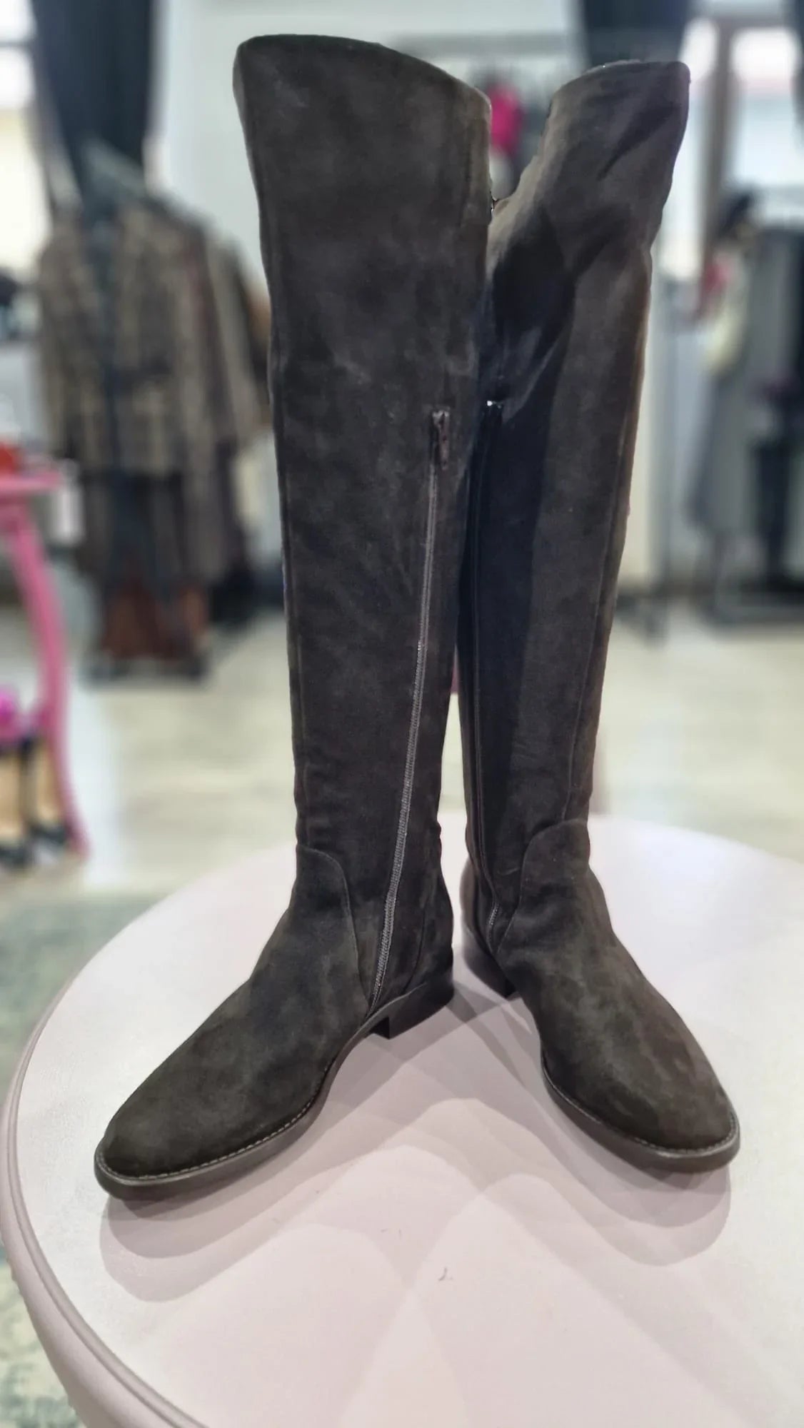 Cizme dama din piele întoarsă - Boutique For You