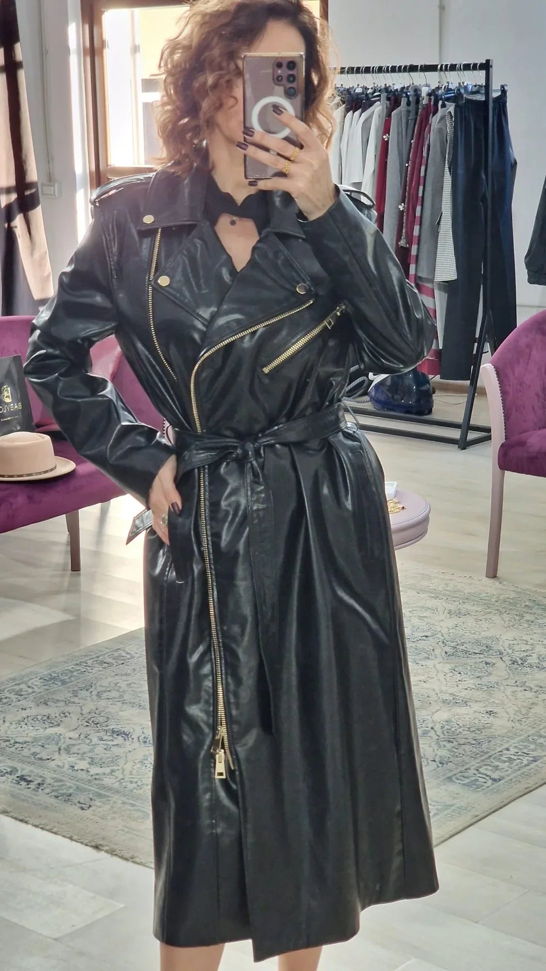Palton dama din piele eco - Boutique For You