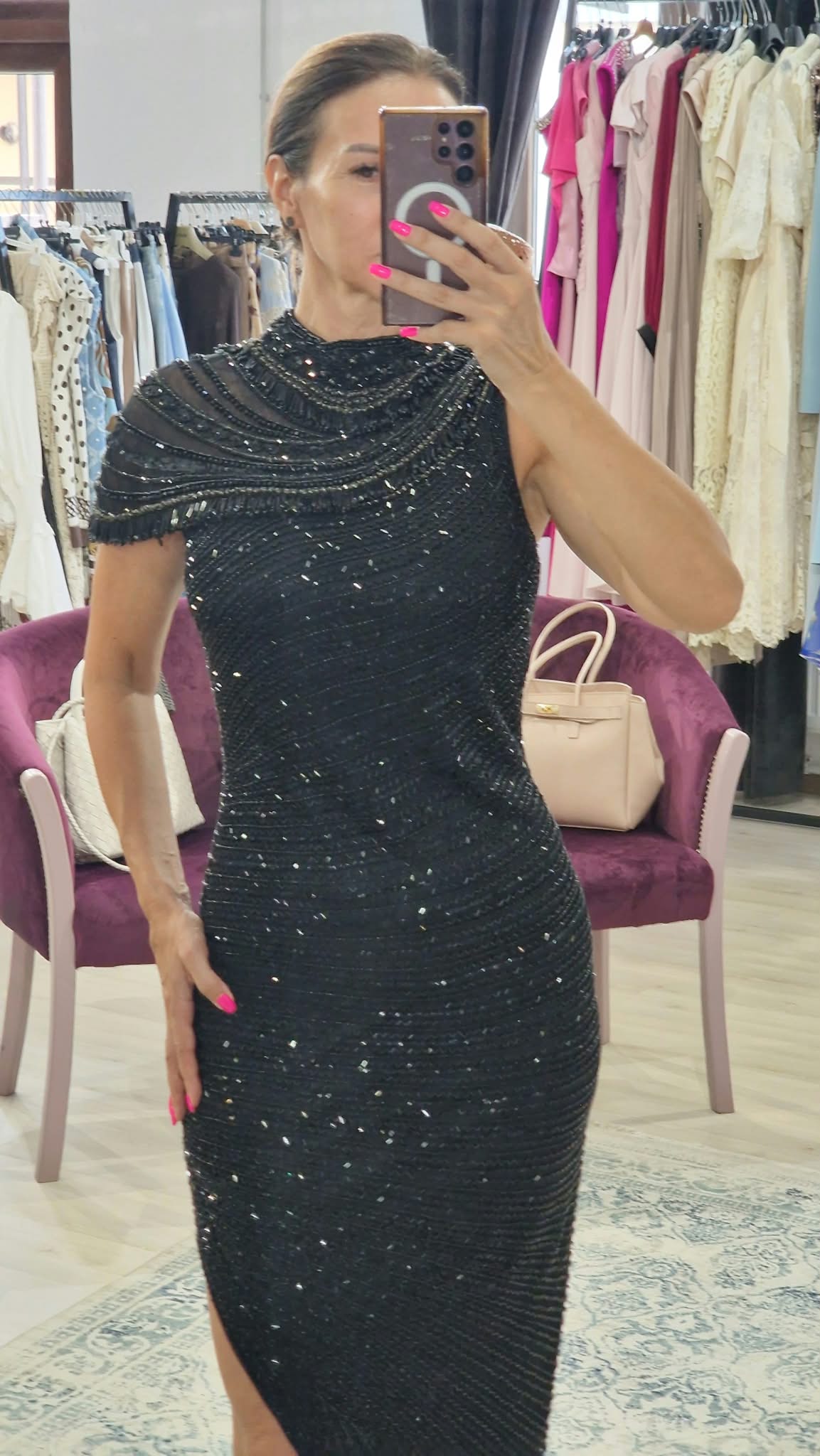 Rochie dama eleganta cu margele - Boutique For You