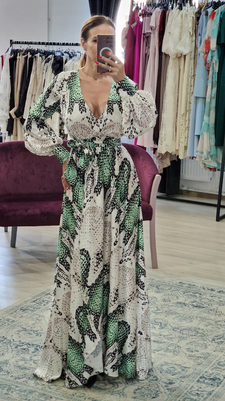 Rochie dama lunga animal print - Boutique For You