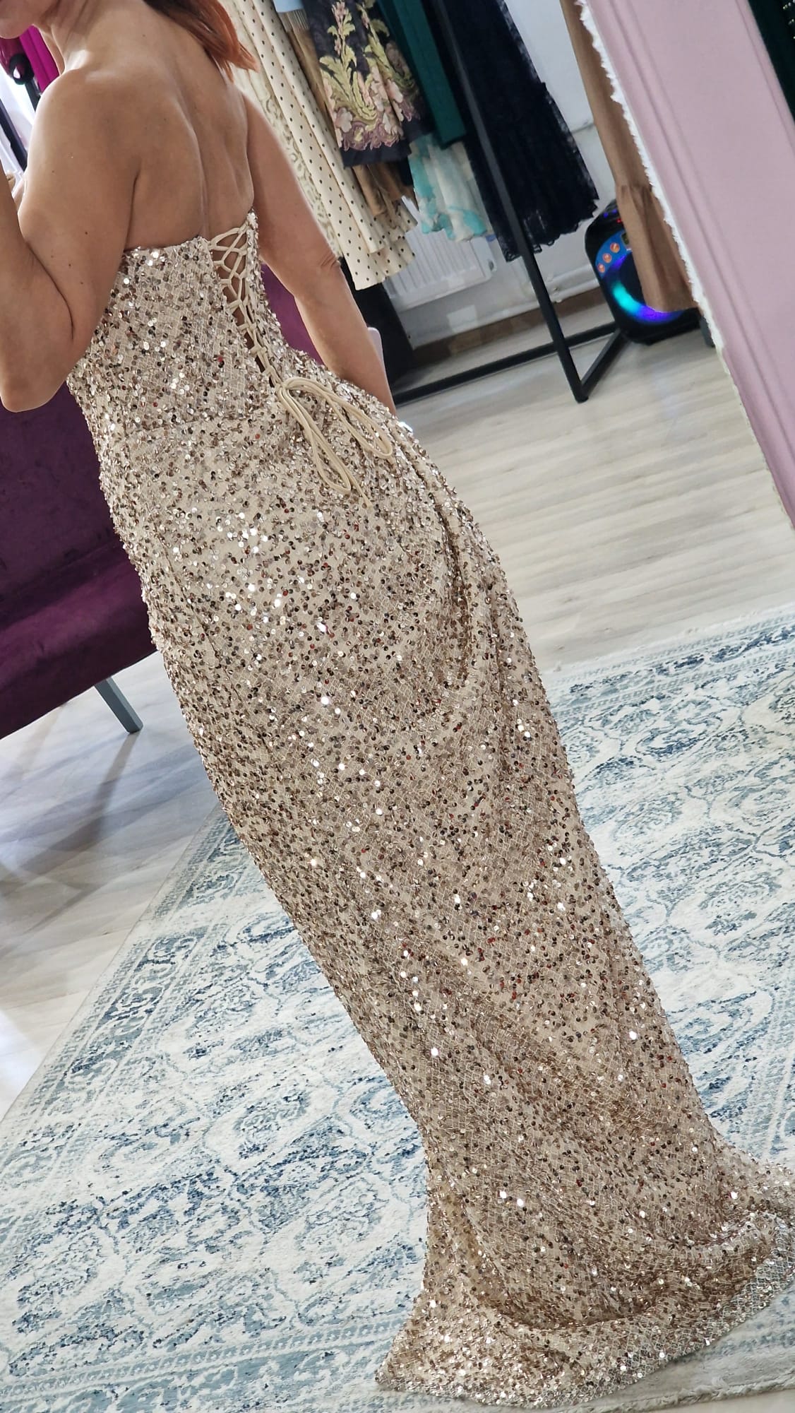 Rochie dama lunga de ocazie cu paiete si corset - Boutique For You