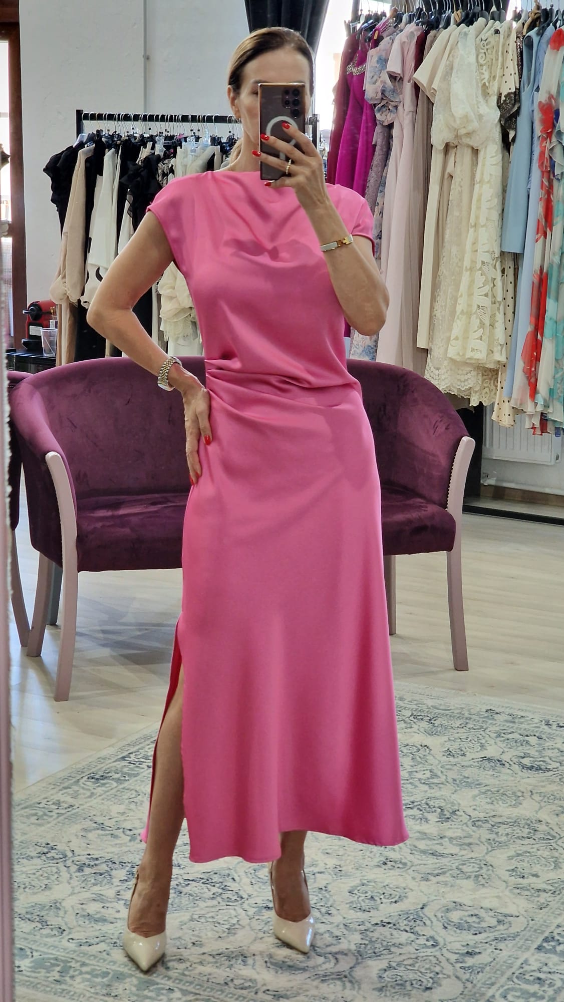 Rochie dama satin Imperial - Boutique For You