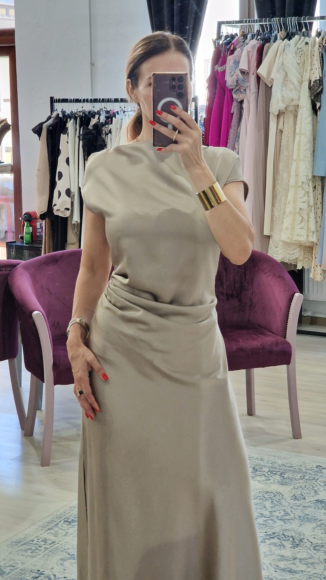 Rochie dama satin Imperial - Boutique For You