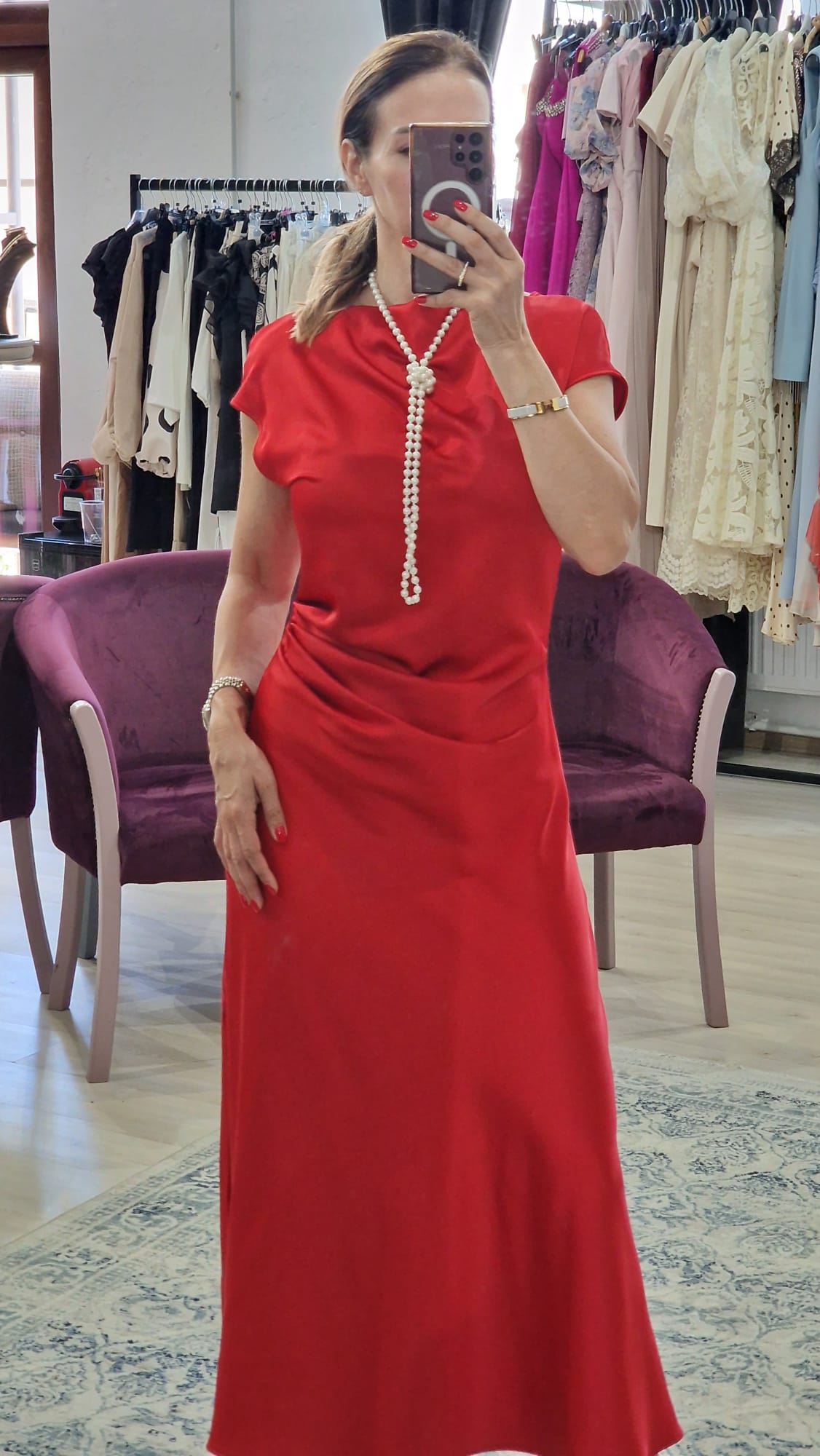 Rochie dama satin Imperial - Boutique For You