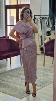 Rochie dama de ocazie midi lila din dantela