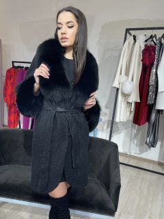 Palton dama alpaca negru