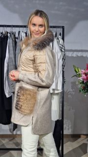 Palton dama din lana alpaca bej
