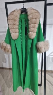 Palton dama   verde cu blana